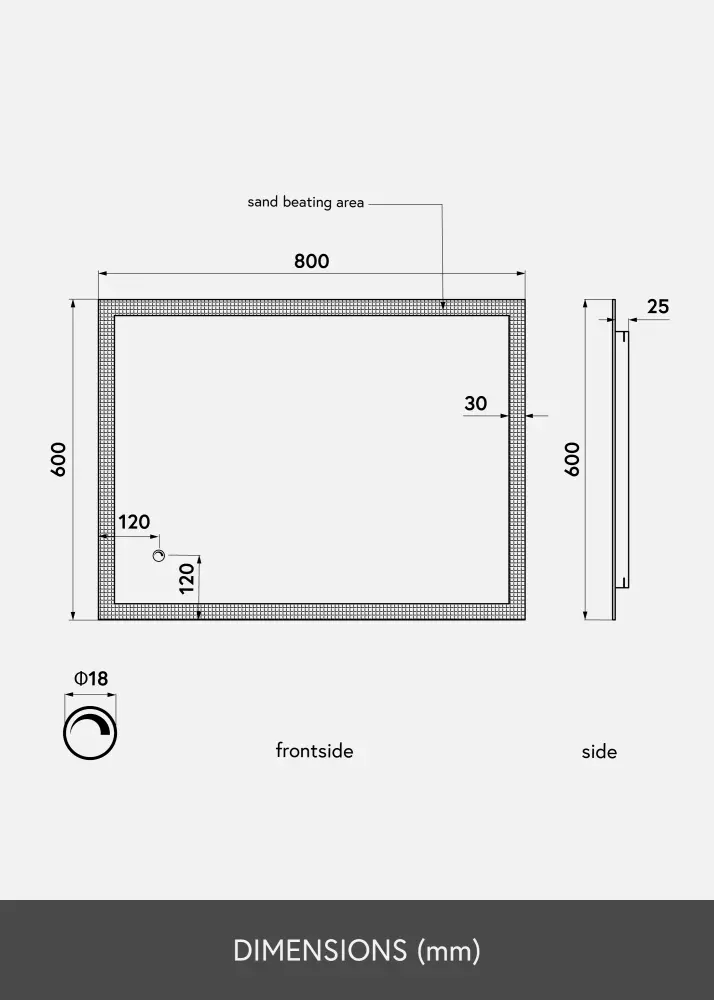 KAILA Ogledalo Rectangle II LED 60x80 cm