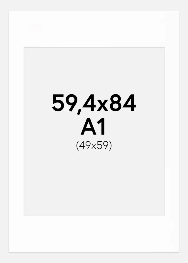 Paspartu Canson Bijelo Bijeli unutarnji rub 59,4x84 cm (A1) (49x59)