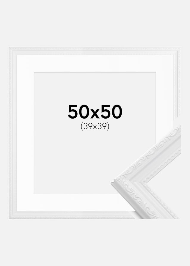 Okvir Abisko Bijelo 50x50 cm - Paspartu Bijelo 40x40 cm
