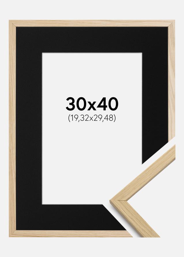 Okvir Edsbyn Hrast 30x40 cm - Paspartu Crno 8x12 inches