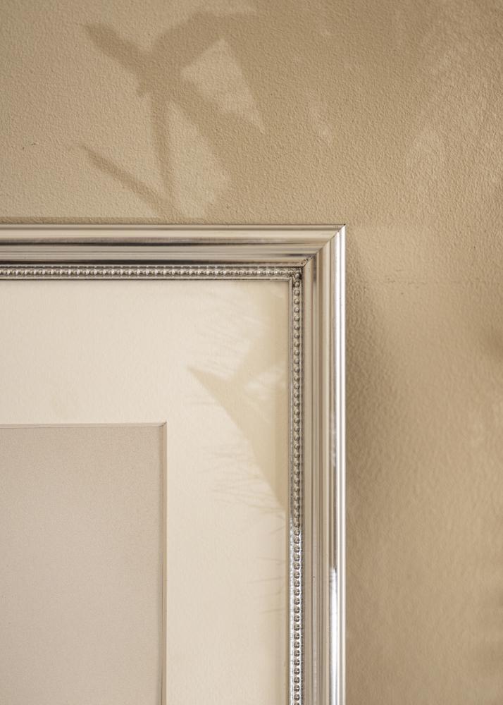 Okvir Gala Srebro 30x40 cm - Paspartu Bijelo 21x29,7 cm (A4)