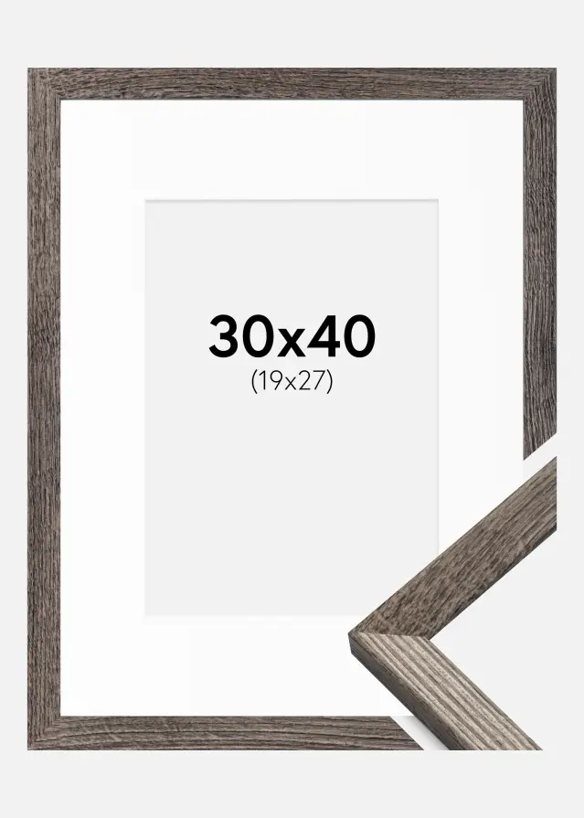Okvir Fiorito Orah 30x40 cm - Paspartu Bijelo 20x28 cm