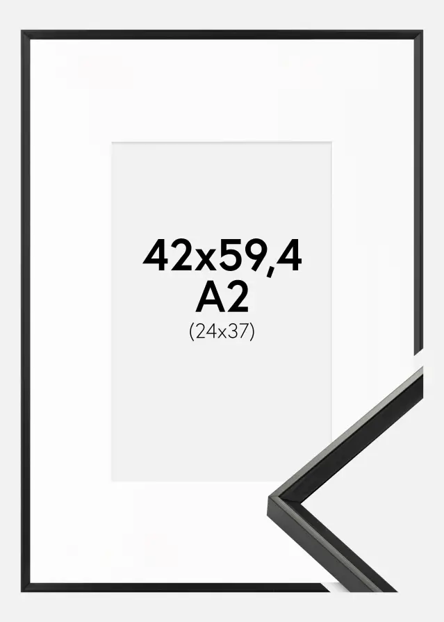 Okvir Desire Crno 42x59,4 cm (A2) - Paspartu Bijelo 25x38 cm