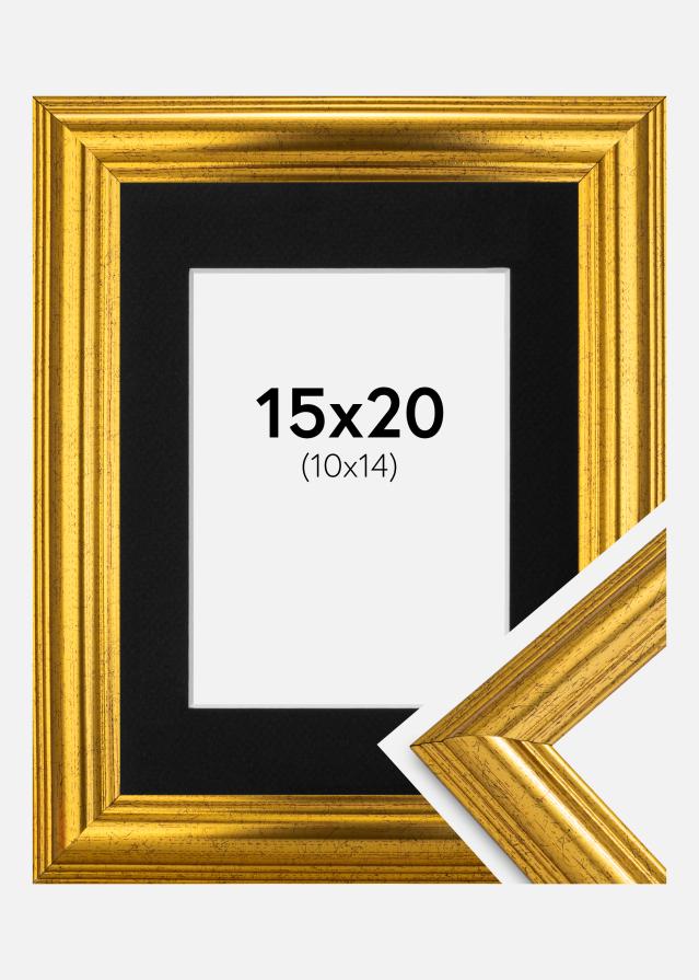 Okvir Västkusten Zlato 15x20 cm - Paspartu Crno 11x15 cm