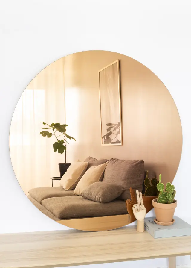 KAILA Okruglo Ogledalo Rose Gold 110 cm Ø