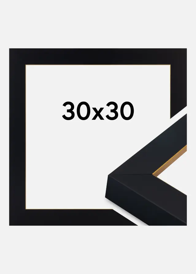 Okvir Sussex Akrilno staklo Crna/Zlatna 30x30 cm