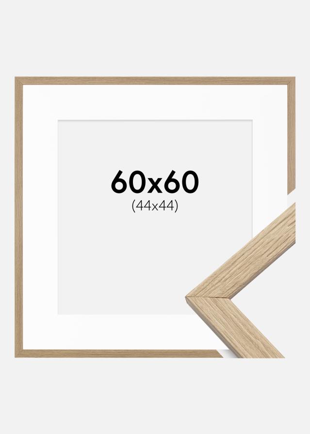 Okvir Profinjeni Hrast 60x60 cm - Paspartu Bijelo 45x45 cm