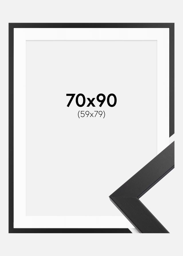 Okvir Black Wood 70x90 cm - Paspartu Bijelo 60x80 cm