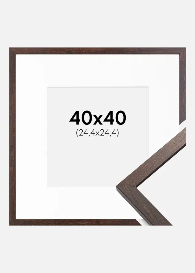 Okvir Trendy Orah 40x40 cm - Paspartu Bijelo 10x10 inches