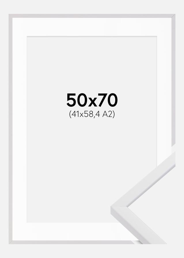 Okvir E-Line Bijelo 50x70 cm - Paspartu Bijelo 42x59,4 cm (A2)