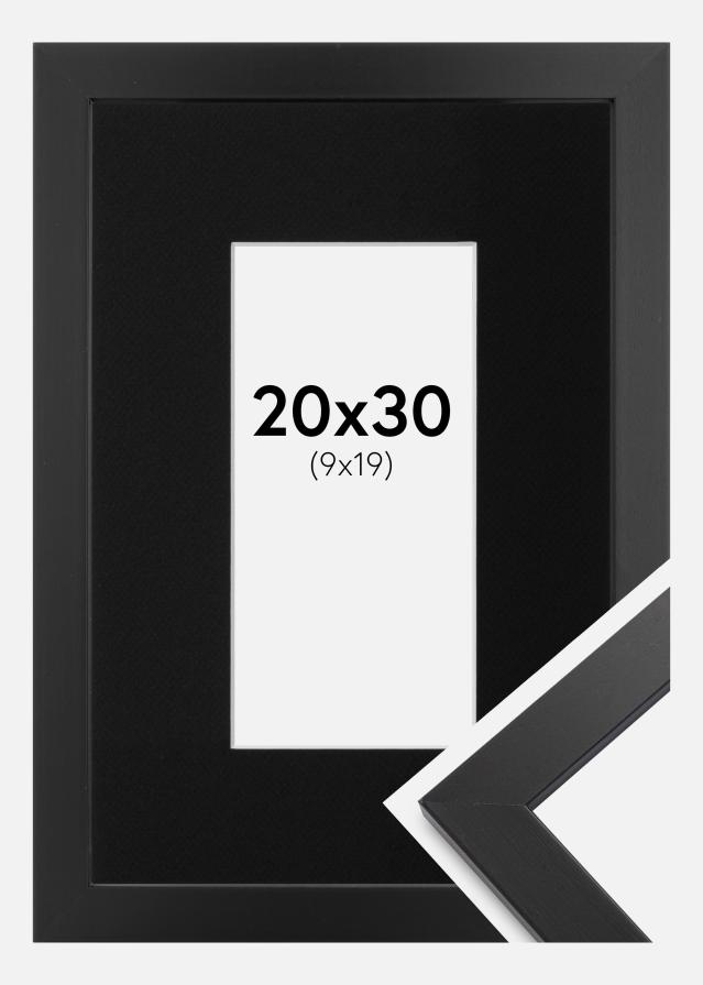 Okvir Black Wood 20x30 cm - Paspartu Crno 10x20 cm