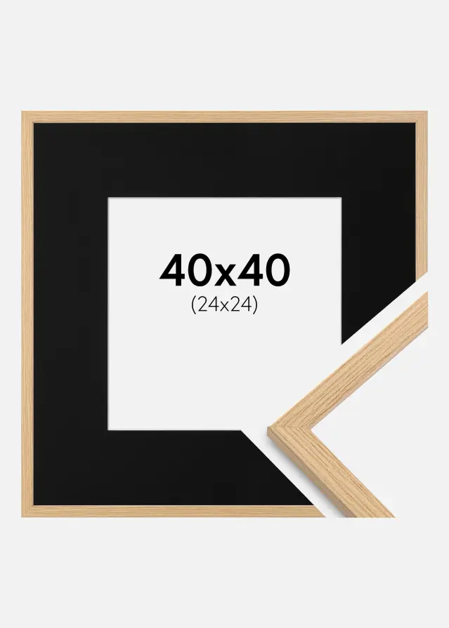 Okvir Galant Hrast 40x40 cm - Paspartu Crno 25x25 cm