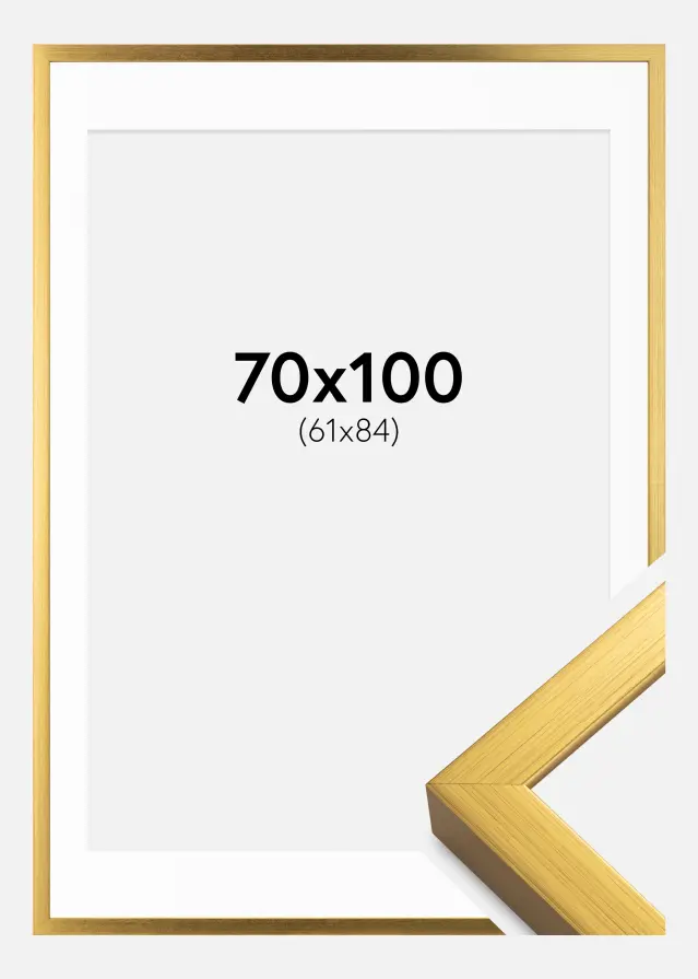 Okvir Falun Zlato 70x100 cm - Paspartu Bijelo 62x85 cm