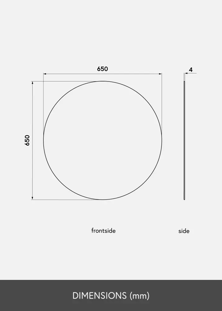 KAILA Okruglo Ogledalo 65 cm Ø