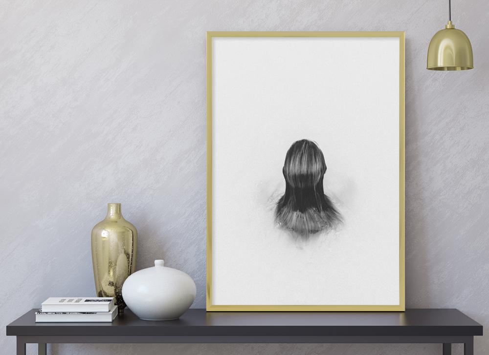 Okvir Plakat Frame Aluminum Gold 70x100 cm - Paspartu Crno 59,4x84 cm (A1)