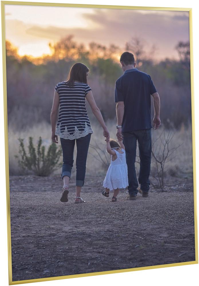 Okvir Plakat Frame Aluminum Gold 70x100 cm - Paspartu Crno 59,4x84 cm (A1)