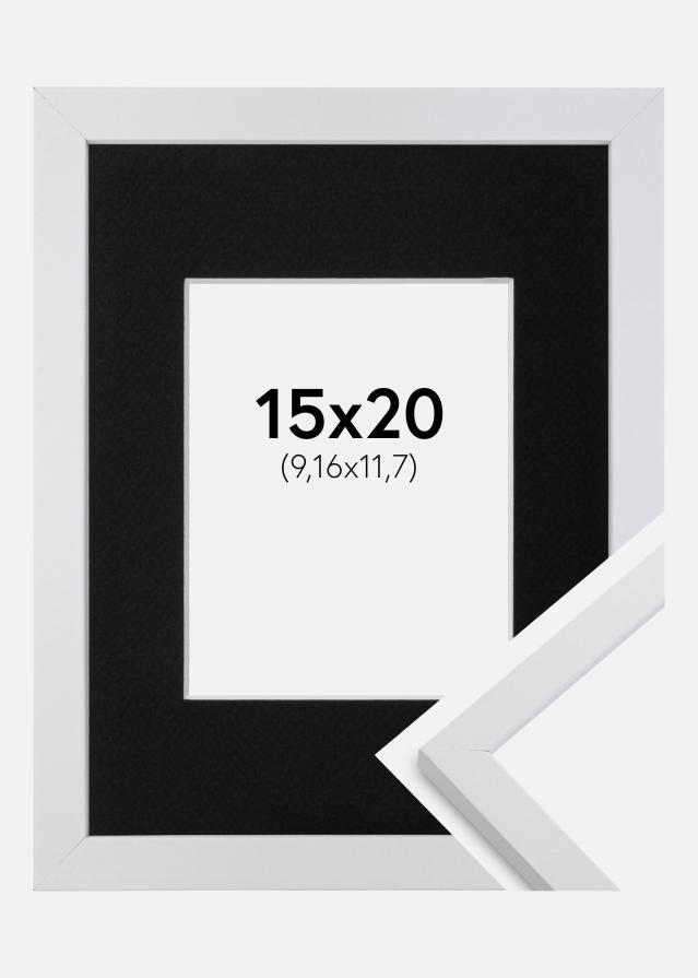 Okvir Trendy Bijelo 15x20 cm - Paspartu Crno 4x5 inches