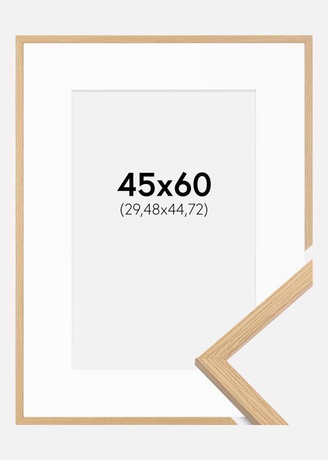 Okvir Galant Hrast 45x60 cm - Paspartu Bijelo 12x18 inches