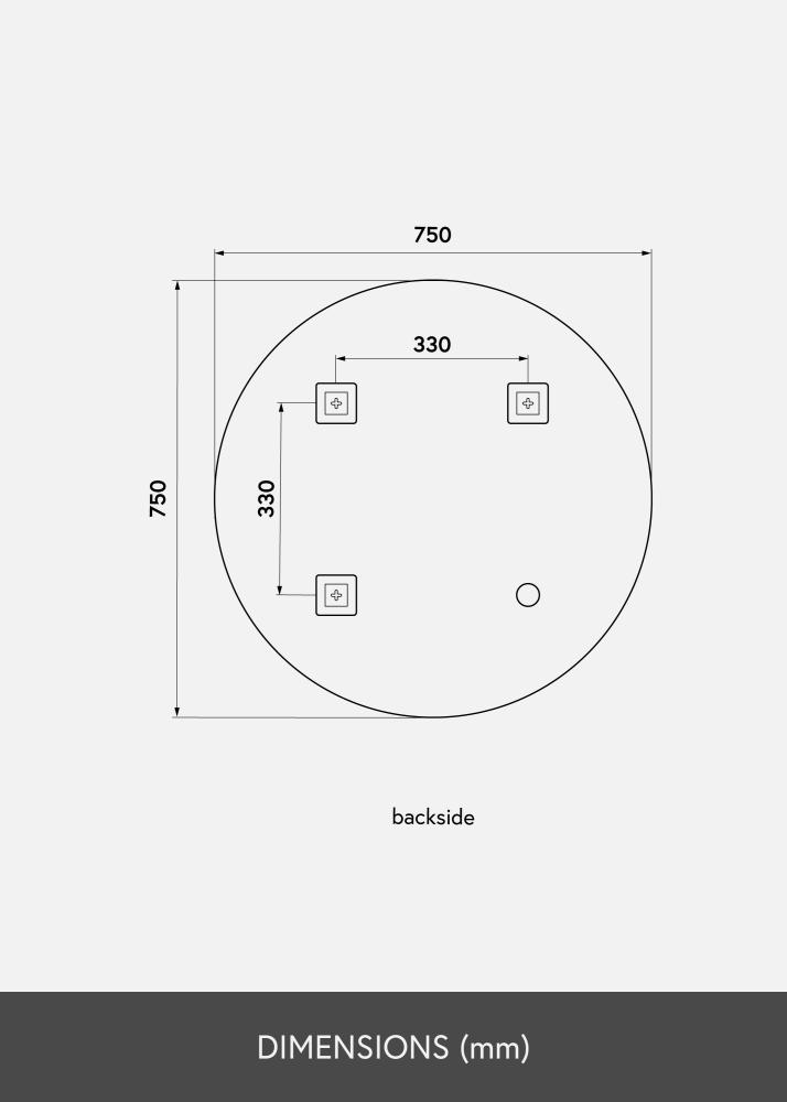 KAILA Okruglo Ogledalo 75 cm Ø