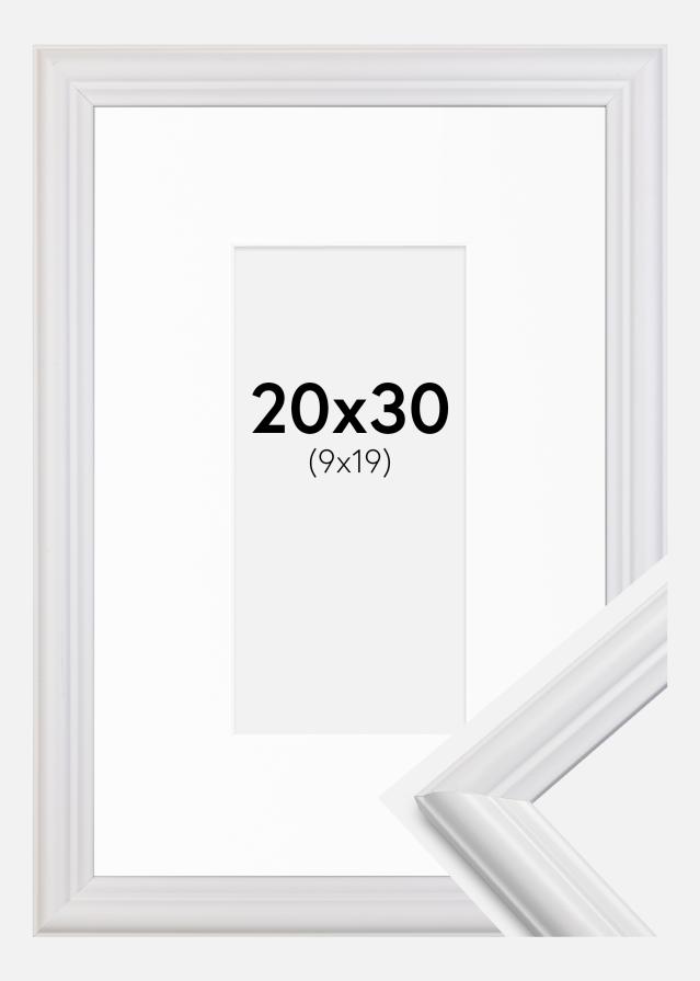 Okvir Siljan Bijelo 20x30 cm - Paspartu Bijelo 10x20 cm