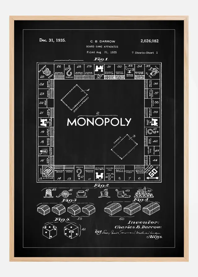 Patentni crtež - Monopol u - Crno Plakat
