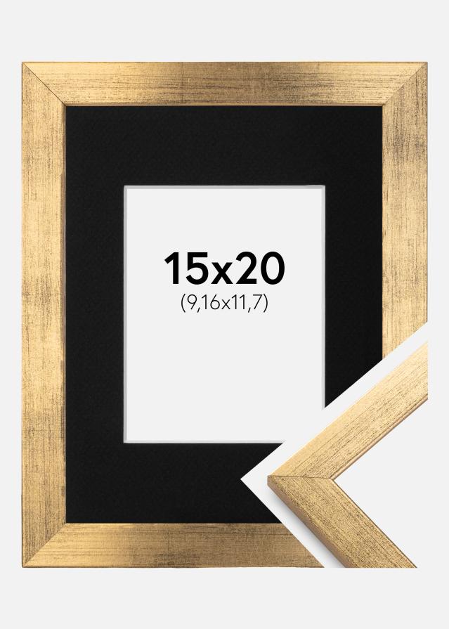 Okvir Profinjeni Zlato 15x20 cm - Paspartu Crno 4x5 inches