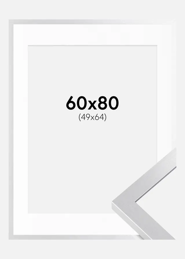 Okvir Selection Srebro 60x80 cm - Paspartu Bijelo 50x65 cm
