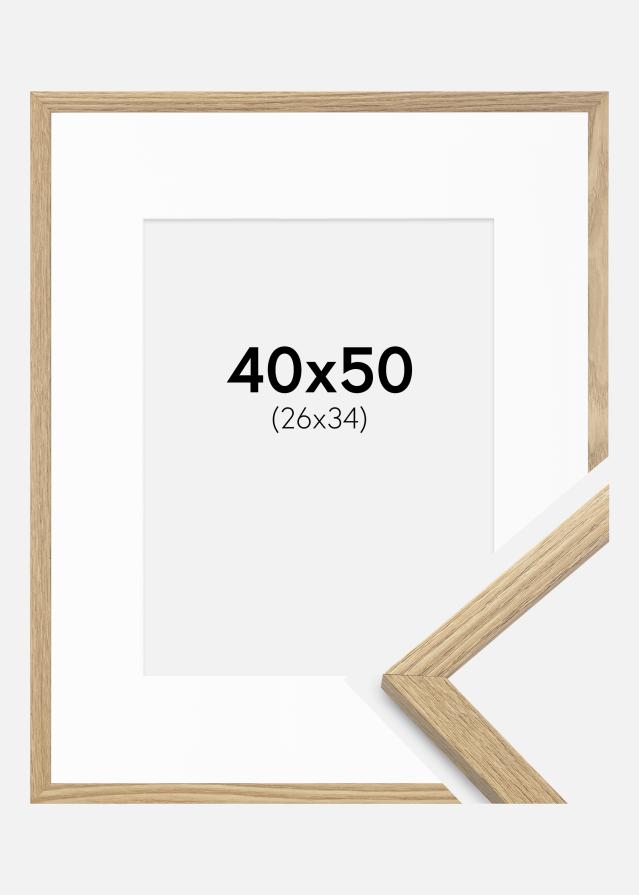 Okvir Trendy Hrast 40x50 cm - Paspartu Bijelo 27x35 cm