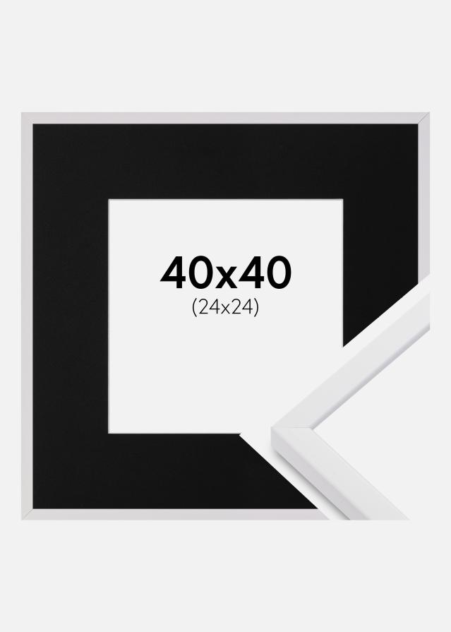 Okvir E-Line Bijelo 40x40 cm - Paspartu Crno 25x25 cm