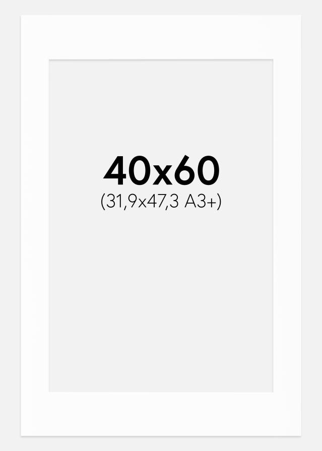 Paspartu Canson Bijelo Bijeli unutarnji rub 40x60 cm (31,9x47,3 - A3+)