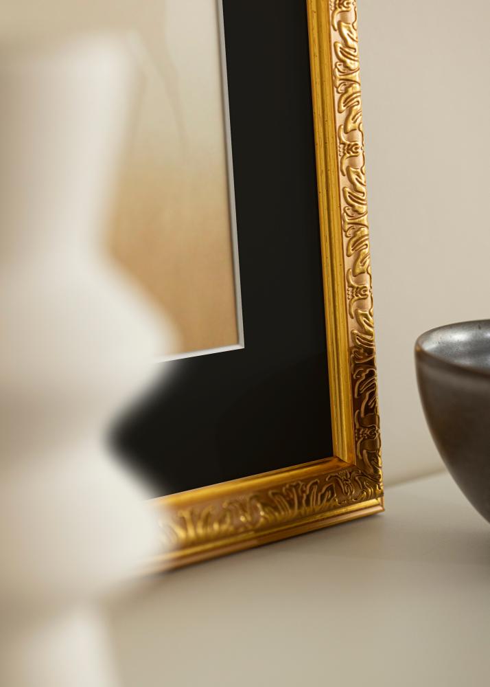 Okvir Nostalgia Zlato 32x45 cm - Paspartu Crno 10x12 inches