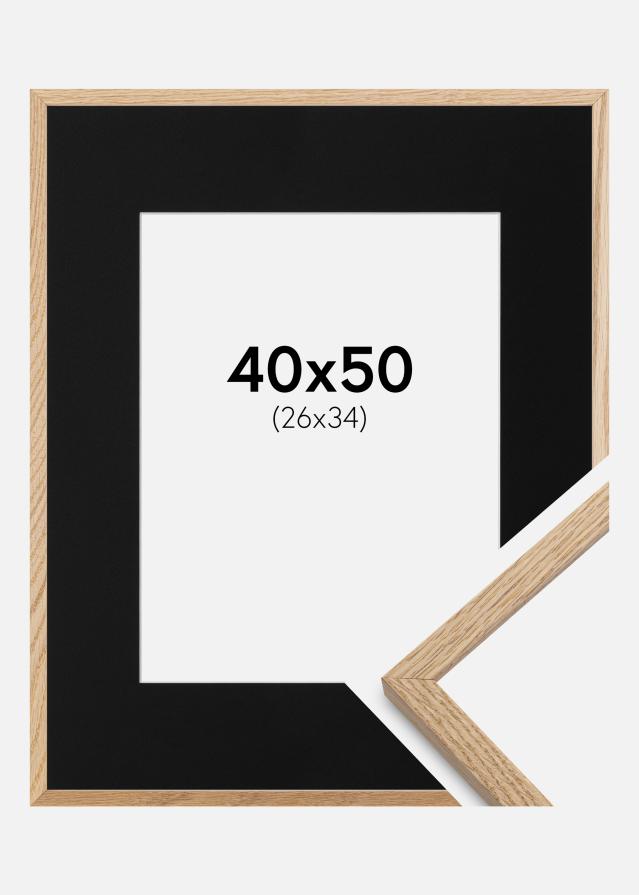Okvir Oslo Hrast 40x50 cm - Paspartu Crno 27x35 cm