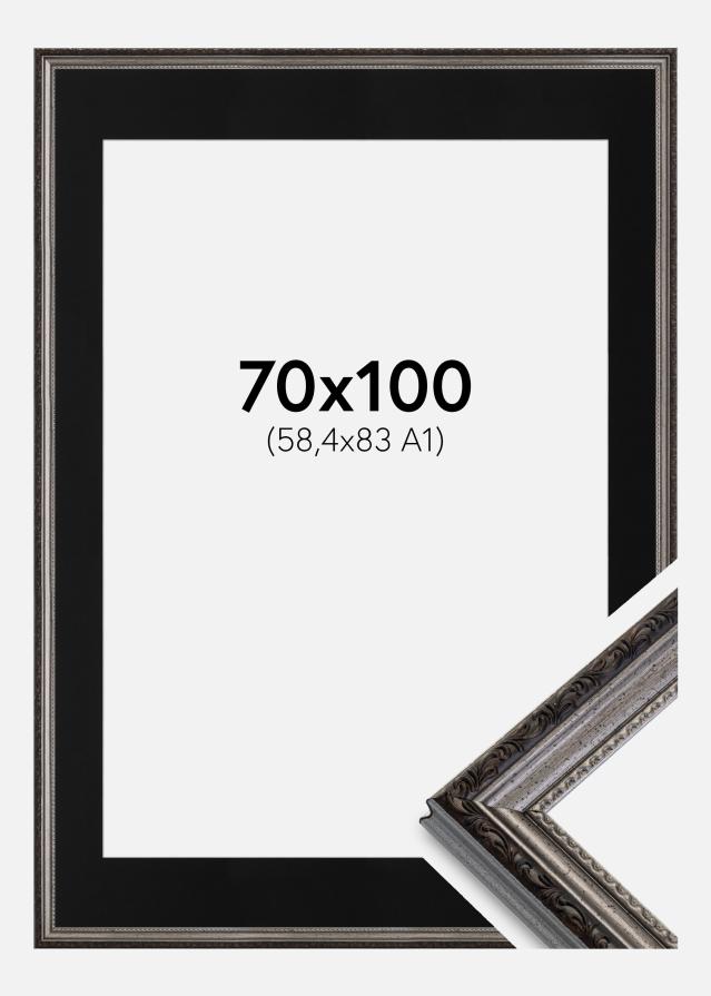Okvir Abisko Srebro 70x100 cm - Paspartu Crno 59,4x84 cm (A1)