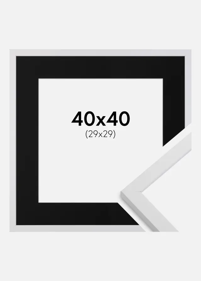 Okvir Trendy Bijelo 40x40 cm - Paspartu Crno 30x30 cm