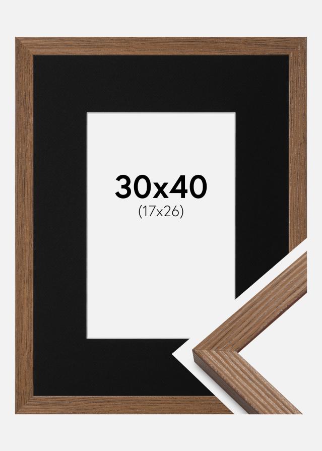Okvir Fiorito Tamni Hrast 30x40 cm - Paspartu Crno 18x27 cm