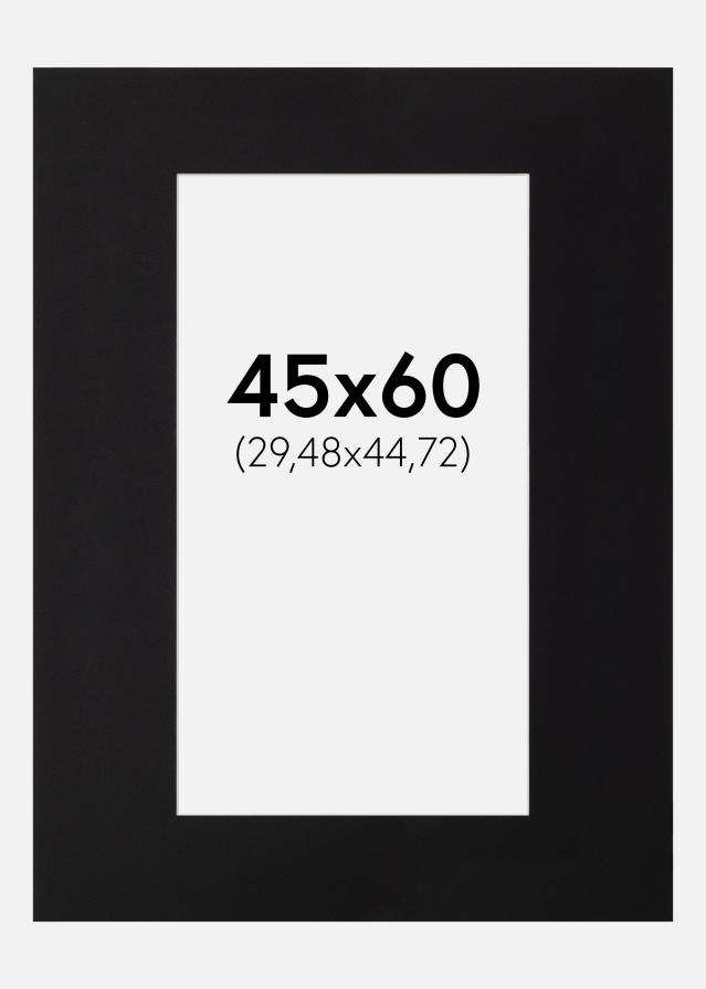 Paspartu Crno Standardni Bijeli unutarnji rub 45x60 cm (29,48x44,72)