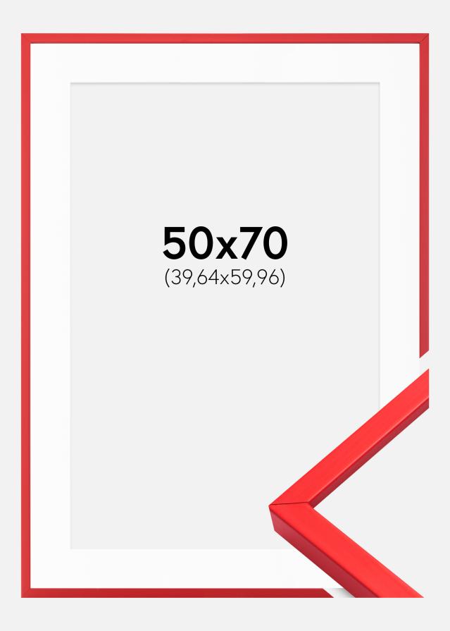 Okvir E-Line Crvena 50x70 cm - Paspartu Bijelo 16x24 inches