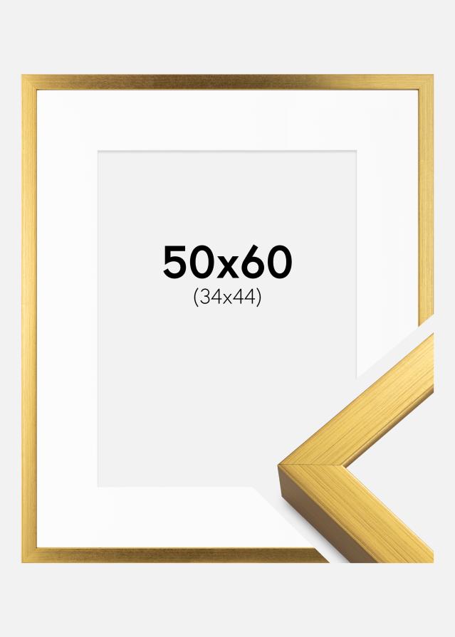 Okvir Falun Zlato 50x60 cm - Paspartu Bijelo 35x45 cm