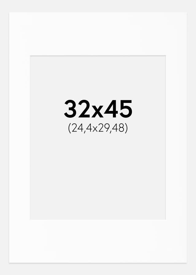 Paspartu Bijelo Standardni Bijeli unutarnji rub 32x45 cm (24,4x29,48)