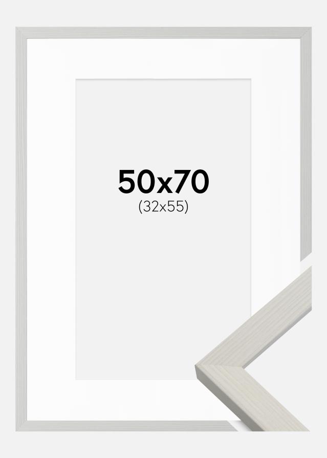 Okvir Fiorito Bijelo 50x70 cm - Paspartu Bijelo 33x56 cm