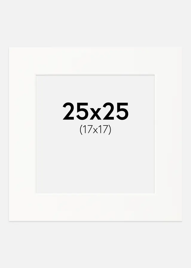 Paspartu Prljavo bijelo Bijeli unutarnji rub 25x25 cm (17x17)