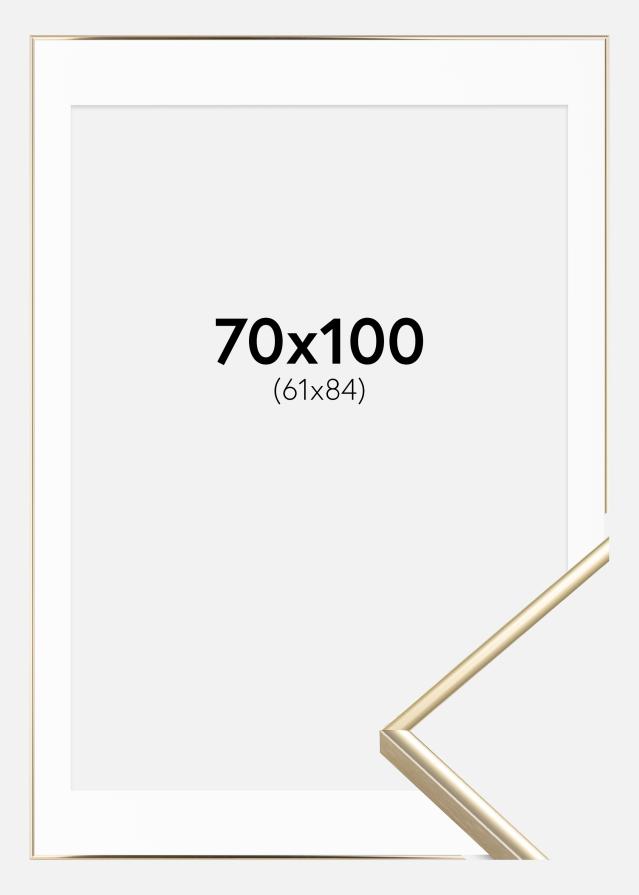 Okvir Visby Sjajna Zlatna 70x100 cm - Paspartu Bijelo 62x85 cm