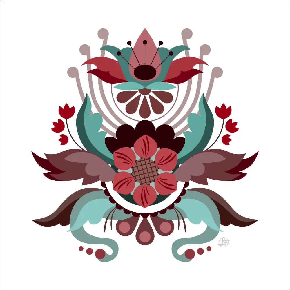 Kurbits flower red Plakat