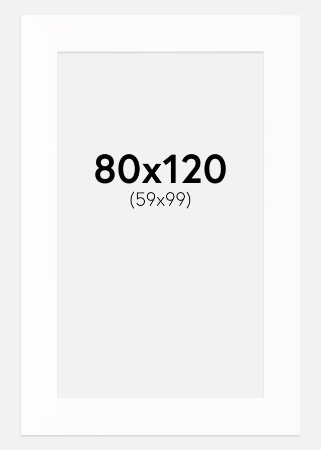 Paspartu Bijelo Bijeli unutarnji rub 80x120 cm (59x99)