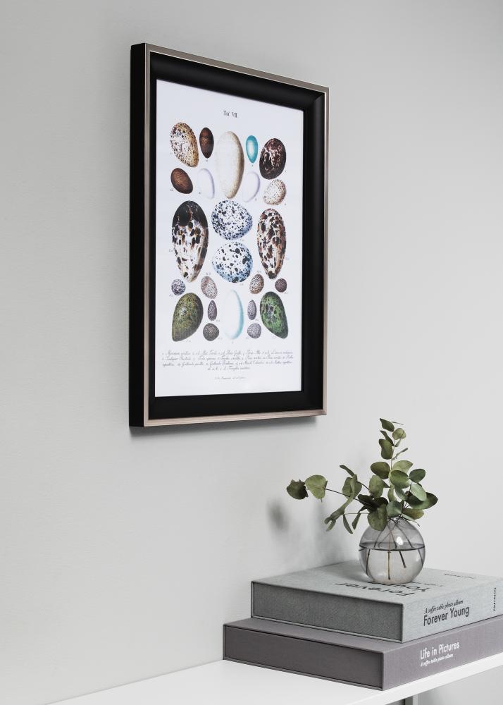 Okvir Öjaren Crno-Srebrno 70x100 cm - Paspartu Crno 59,4x84 cm (A1)