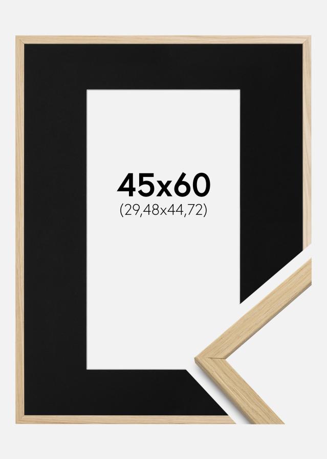 Okvir Edsbyn Hrast 45x60 cm - Paspartu Crno 12x18 inches