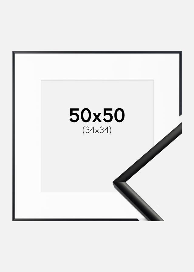 Okvir New Lifestyle Mat Crna 50x50 cm - Paspartu Bijelo 35x35 cm