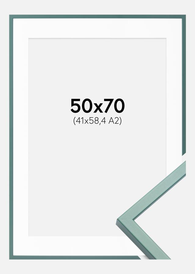 Okvir E-Line Zelena 50x70 cm - Paspartu Bijelo 42x59,4 cm (A2)