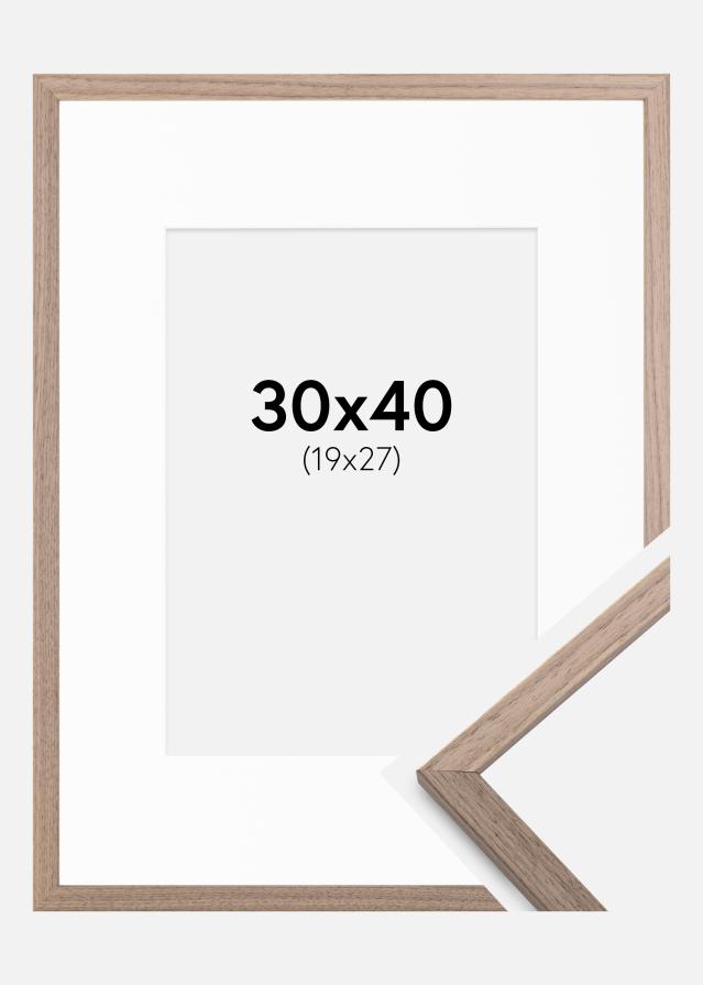 Okvir Edsbyn Svijetli Orah 30x40 cm - Paspartu Bijelo 20x28 cm