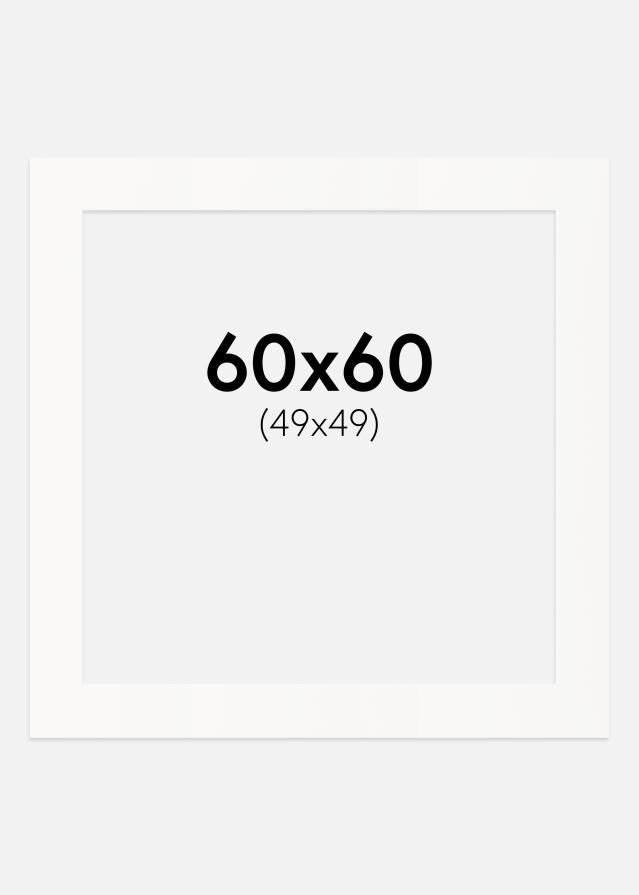 Paspartu Prljavo bijelo Bijeli unutarnji rub 60x60 cm (49x49)